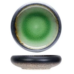 Sauce boat “Fervido” ceramics 120ml D=96,H=35mm green.