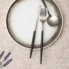 Нож столовый «Стил Блэк Сильвер Мэтт» сталь нерж. ,L=223,B=15мм черный,серебрист., изображение 3