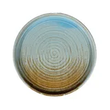 Тарелка «Корал» с бортом фарфор D=28см коричнев.,голуб.