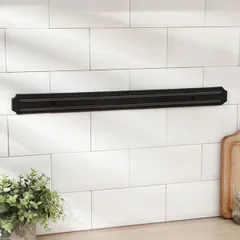 Держатель для ножей магнитный пластик,металл ,H=15,L=550,B=50мм черный, изображение 4