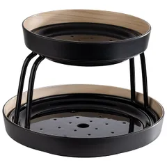 Подставка фуршетная «Фрида» (на 2 емкости) металл D=23/30,5,H=17см черный, изображение 2