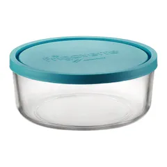 Контейнер для продуктов «Фриговерре» круглый с крышкой стекло,полиэтилен 90мл D=150,H=65мм прозр.,го