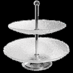 Этажерка «Клиа» 2 яруса для фруктов стекло D=25/30,H=32см металлич.