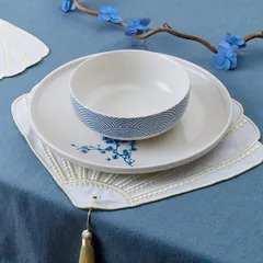 Тарелка «Ориенталь» мелкая фарфор D=27см белый,синий, изображение 4