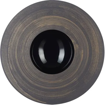 Тарелка с широким краем керамика 300мл D=30,3см черный,золотой арт. 03013116