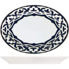 Dish “East” oval  porcelain ,H=35,L=370,B=260mm blue