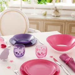 Тарелка глубокая «Арти» стекло 0,78л D=20см розов., изображение 2