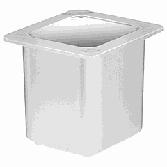 Gastronorm container (1/6)  plastic , H=15, L=17.6, B=16.2 cm  white