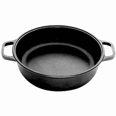 Frying pan 2 handles  cast aluminum, teflon  D=360, H=85, B=460mm  black