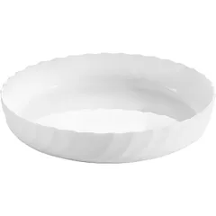 Heat-resistant pie dish  glass  D=26cm  white