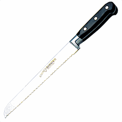 Bread knife  stainless steel , L=320/200, B=28mm  black, metal.