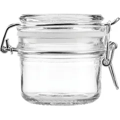 Round jar with lid  glass, metal  170 ml  D=75, H=80mm  clear.