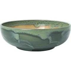 Salad bowl “Aurora Revolution Jade”  porcelain  D=17.5 cm  beige, green.