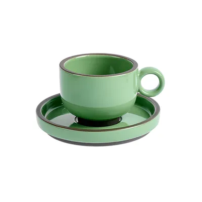 Чашка чайная «Блисс» фарфор 225мл D=85,H=65,L=115мм мятный, изображение 4