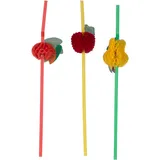 Трубочки со сгибом «Фрукты»[100шт] полипроп.,бумага D=5,L=240мм разноцветн.