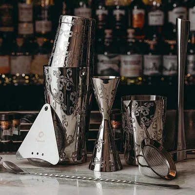 Джиггер «Пробар Премиум Мотиво» 60/90 мл с орнаментом сталь нерж. D=52/59,H=155мм серебрист., изображение 4