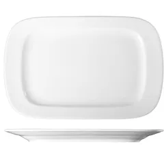 Dish “Prague” rectangular  porcelain ,H=35,L=360,B=230mm white