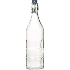 Бутылка для масла и уксуса «Мореска» стекло,металл 1,06л D=85,H=315мм прозр.,металлич.