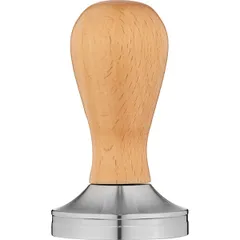 Темпер для кофе сталь нерж.,бук D=53,H=95мм стальной,бежев.