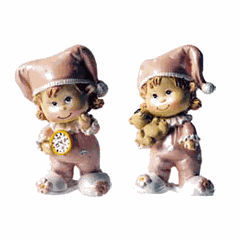 Figurine of a child in pink pajamas for cake[12pcs] ,H=78mm
