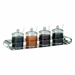 Set of containers for jam [4 pcs]  stainless steel, plastic  0.6 l