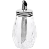 Сахарница с дозатором стекло,сталь нерж. 290мл D=7,H=16,L=7,B=7см прозр.,металлич.