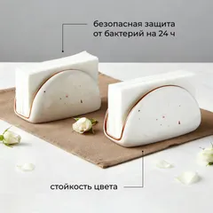 Салфетница «Париж» фарфор ,H=75,L=115мм белый,коричнев., изображение 2