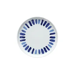 Тарелка «Панарея» с высоким бортом фарфор D=21см белый,синий