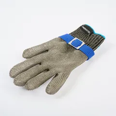 Перчатка защитная для разделки XXL сталь нерж. ,L=26,5,B=14см металлич.,синий