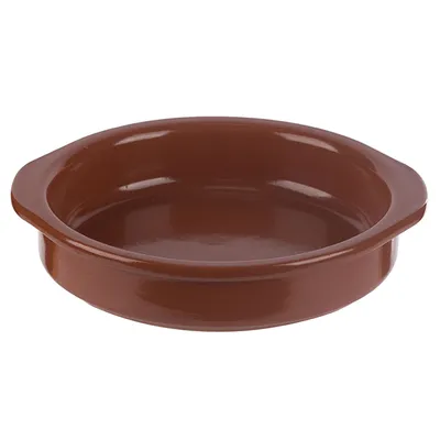 Блюдо для запекания керамика 350мл D=155,H=35мм коричнев., изображение 2