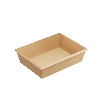 Контейнер бумажный OneClick картон 1л ,H=55,L=150,B=200мм св.корич., Цвет: Светло-коричневый, Объем по данным поставщика (мл): 1000