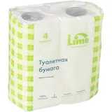 Бумага туалетная «Лайм» в рулоне двухслойная 20м[4шт] белый
