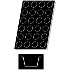 Confectionery mold (24 cells d=73 b=40mm)  silicone  125ml , L=60, B=40cm