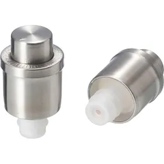 Wine stopper “Mixage Line” [2 pcs]  stainless steel, silicone  D=38, H=67mm  silver.
