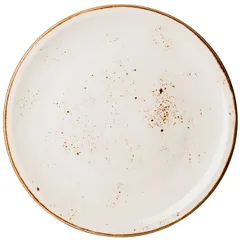 Dish "Kraft White" for pizza  porcelain  D=31, H=2cm  white, brown.