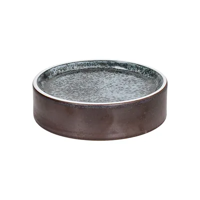 Салатник «Эллипс» (двойные стенки и дно) керамика D=16см коричнев.,серый, изображение 2