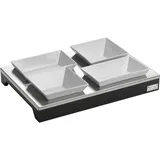 Станция буфетная с салатниками [4шт] для охлаждения + охл. эл-т  цвет венге ,H=55,L=460,B=320мм