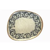 Тарелка «Виенто» асимметричная фарфор ,L=19см белый,синий