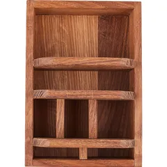 Подставка для набора для специй и салфеток 5 отделений с лого дуб ,H=65,L=210,B=150мм, изображение 2