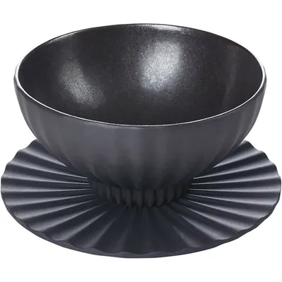Блюдце «Пекое» керамика D=140,H=13мм черный, изображение 6