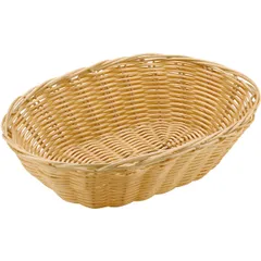 Oval wicker bread basket  polyrottan , H=38, L=230, B=150mm  beige.