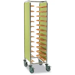 Trolley with side panels for gastronorm containers and trays 12 tiers  stainless steel , H=170, L=62, B=51cm 