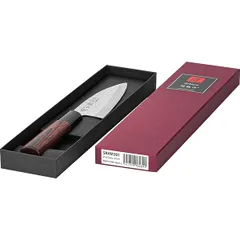 Нож кухонный «Нара» односторонняя заточка сталь нерж.,дерево ,L=220/105,B=36мм металлич.,тем.дерево, изображение 2