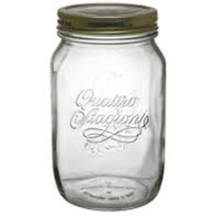 Jar "Quattro Stagioni" round with lid  glass, metal  0.5 l  D=92, H=136mm  clear.