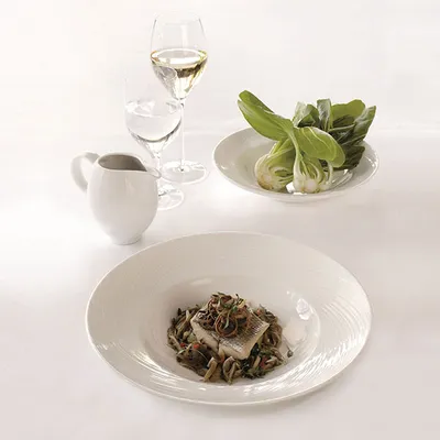 Тарелка для супа/пасты «Спайро» фарфор 394мл D=240,H=45мм белый, изображение 2