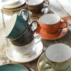 Чашка чайная «Крафт Браун» фарфор 228мл D=90/52,H=60мм коричнев.,бежев., изображение 2