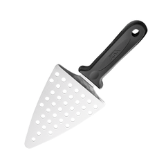 Perforated triangular pizza spatula  plastic, stainless steel , L=31.5/13, B=12cm  black, metal.