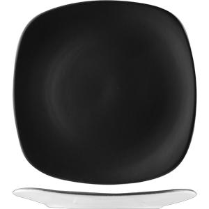 Тарелка «Даск Квадро» квадратная фарфор ,H=3,L=28,B=28см черный,белый, Цвет: Черный, Длина (мм): 280, Ширина (мм): 280