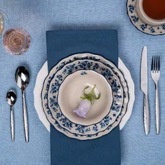 Салатник «Фиори» фарфор 350мл D=15см слон.кость,синий, Диаметр (мм): 150, изображение 2