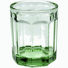 Old fashion glass 220ml D=75,H=90mm green, clear.